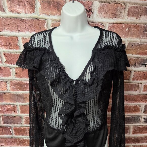 Women's BLASHE Sheer Lace Bodysuit Large - Picture 3 of 7